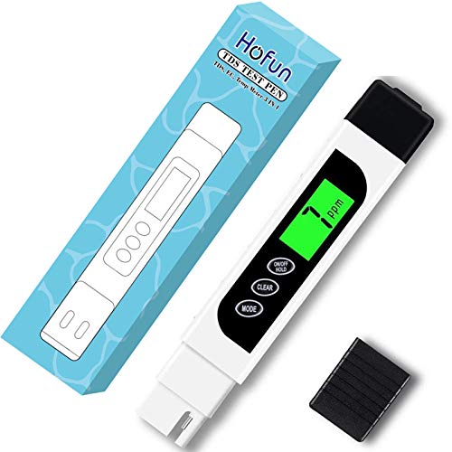 물 테스터 디지털 TDS 측정기-Hofun TDS, EC 및 온도 측정기 3 in 1, 0-9999ppm 정확도, 식수 테스트 용 PPM 측정기, 커피, 수영장, 수족관, RO / DI 시스템, 수경법